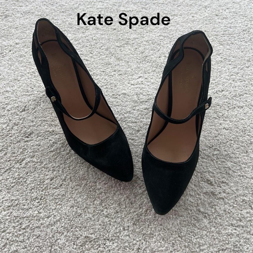 Kate Spade Malia Black Suede Heels Size 10B